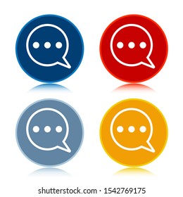 Comment icon isolated on trendy flat round buttons set reflected illustration design