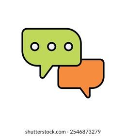 Icono del comentario aislado en un fondo blanco. Ilustración vectorial.
