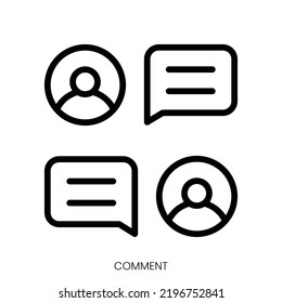 icono de comentario. Diseño De Estilo De Arte De Línea Aislado En Fondo Blanco