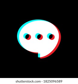 Comment icon or message with colors of the popular social network. Isolated on black background