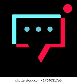 Comment icon or message.Colors of the popular social network, flat design