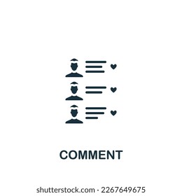 Comment icon. Monochrome simple sign from speech collection. Comment icon for logo, templates, web design and infographics.