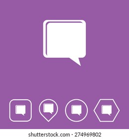 Comment Icon on Flat UI Colors with Different Shapes. Eps-10.