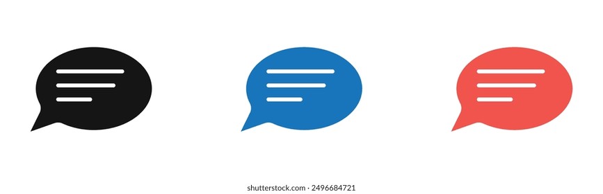 Comment icon outline collection or set in black and white