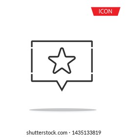 comment icon outline isolated on white background.