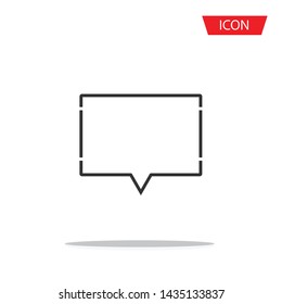 comment icon outline isolated on white background.