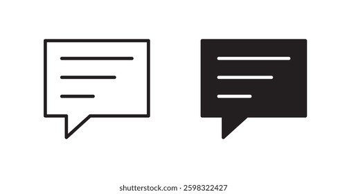 Comment icon outlined icon vector collection.