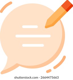 Icono de comentario con lápiz para Comentarios y escritura