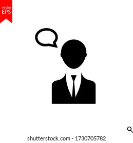 comment icon, person, chat, man