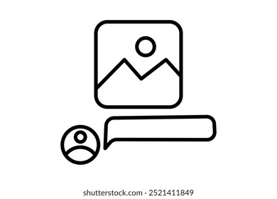 Ícone Comentário. Relacionado à interação. adequado para web site, app, interfaces de usuário. Estilo do ícone de linha