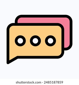 Comment Icon, Review Feedback Vector Icon. Isolated Lineal Color Vector Icon.