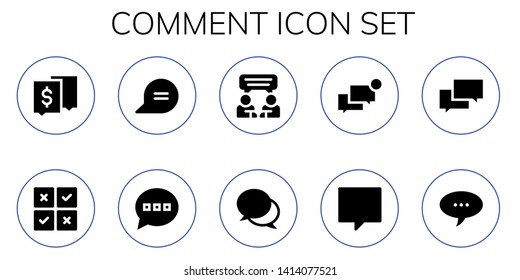 comment icon set. 10 filled comment icons.  Collection Of - Chat, Feedback, Comment