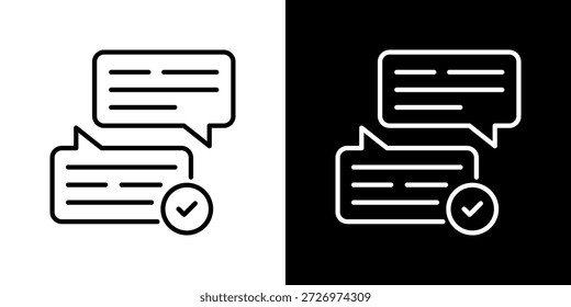 Conjunto de iconos de comentario. Diseño De Línea Limpia Con Versiones Claras Y Oscuras Para Un Uso Versátil.