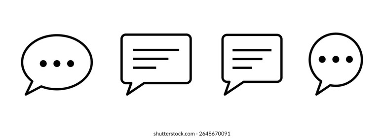 ícone de comentário definido. comentários ícone de vetor .