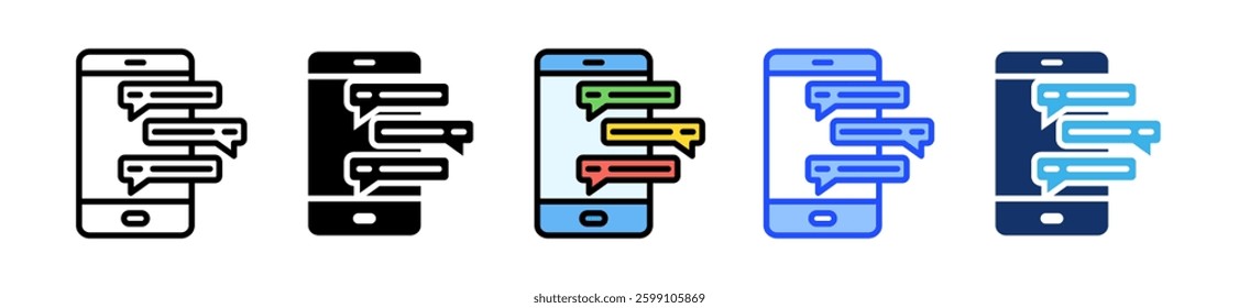 Comment Icon Set With Multiple Style Collection