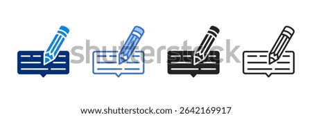 Comment Icon Set Multiple Style Vector Illustration