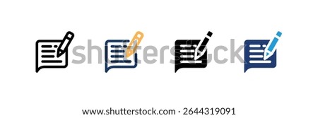 Comment icon set multiple style collection. Vector illustration.