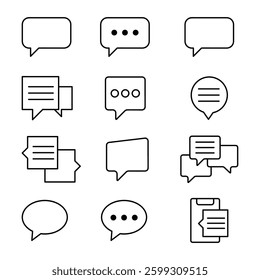 Comment icon set speech bubble symbol