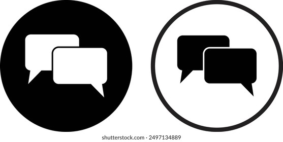 Comment icon set in two styles . Chat speech bubble icon . Chat message icon vector