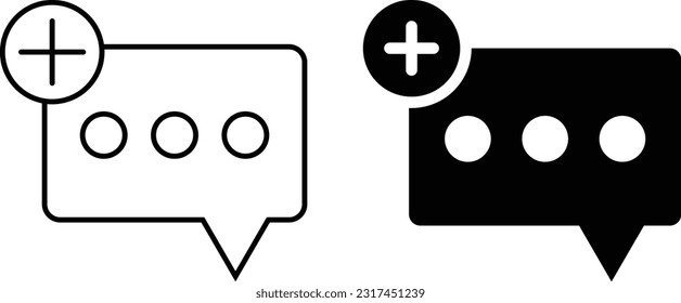 Comment icon sheet, simple trendy flat style line and solid Isolated vector illustration on white background. For apps, logo, websites, symbol , UI, UX, graphic and web design. EPS 10.