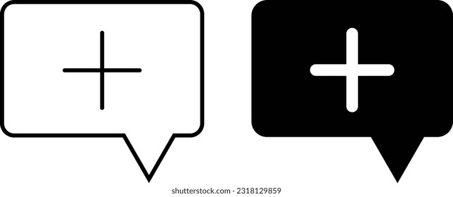 Comment-Icon-Sheet, einfache, trendige, flache Linie und solide einzelne Vektorgrafik auf weißem Hintergrund. Für Apps, Logo, Websites, Symbol, UI, UX, Grafik und Web-Design. EPS10.