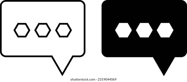 Comment icon sheet, simple trendy flat style line and solid Isolated vector illustration on white background. For apps, logo, websites, symbol , UI, UX, graphic and web design. EPS 10.