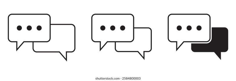 Comment icon, speech bubble icon. Chat icon.