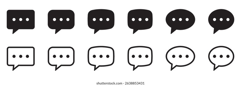 Comment icon, speech bubble icon. Speech bubble collection 