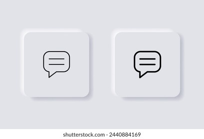 comment icon speech bubble symbol Chat message icons - talk message Bubble chat icon	in neumorphism button