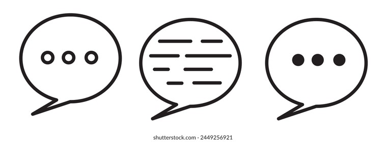 Comment icon speech bubble symbol. Speech bubble collection.n. Black speech bubble.  Chat icon set illustration. Speech bubble sign and symbol. Comment icon. message