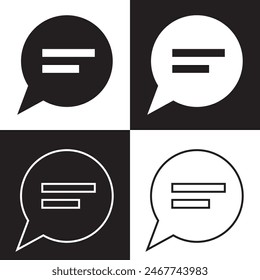 comment icon speech bubble symbol Chat message icons - talk message Bubble chat icon.  isolated on white and black background. Vector illustration . EPS 10 