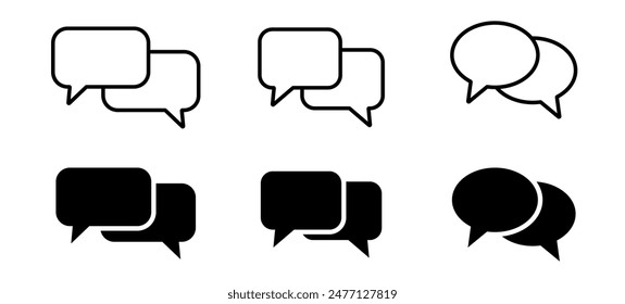 Comment icon speech bubble symbol. Speech bubble collection . Cloud speech bubbles collection. Black speech bubble . Vector illustration