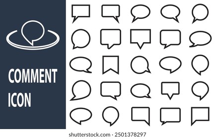 icono de comentario símbolo de burbuja de discurso Iconos de mensaje de chat. mensaje de conversación Icono de chat de burbuja. Plantilla de logotipo de chat. Ilustración vectorial. EPS 10	