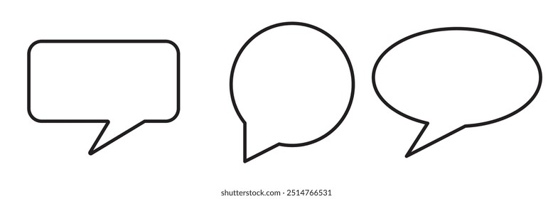 Kommentar Symbol Sprechblase Symbol. Sprechblasensammlung . Sammlung von Wolkensprechblasen. Schwarze Sprechblase . Vektorgrafik