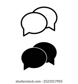 Icono de comentario símbolo de burbuja de discurso. colección de burbuja de conversación . Nube de burbujas de discurso de colección. Burbuja de discurso negro . Ilustración vectorial