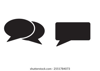 Kommentar Symbol Sprechblase Symbol. Sprechblasensammlung . Sammlung von Wolkensprechblasen. Schwarze Sprechblase . Vektorgrafik