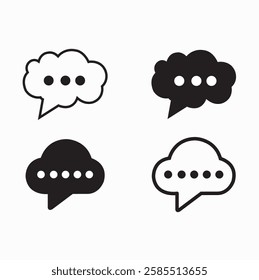 Comment icon speech bubble symbol. Speech bubble collection . Cloud speech bubbles collection. Black speech bubble . Vector illustration