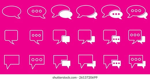 Comment icon speech bubble symbol. Speech bubble collection. Text message icon set. chat speech balloon vector symbol. Black speech bubble . Vector illustration