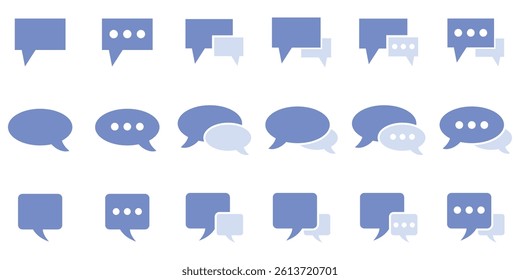 Comment icon speech bubble symbol. Speech bubble collection. Text message icon set. chat speech balloon vector symbol. Black speech bubble . Vector illustration