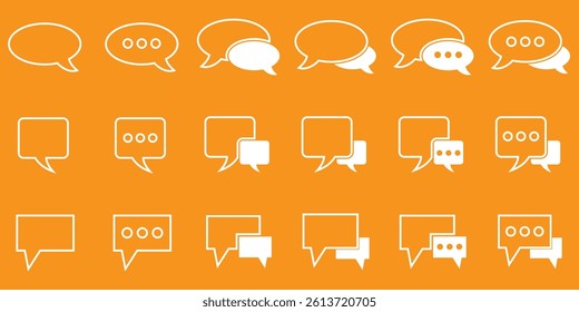 Comment icon speech bubble symbol. Speech bubble collection. Text message icon set. chat speech balloon vector symbol. Black speech bubble . Vector illustration