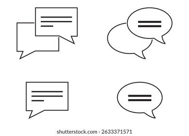 Comment icon speech bubble symbol. Speech bubble collection . Cloud speech bubbles collection. Black speech bubble . Vector illustration, Message icon set , Chat icon set ,Vector icon design eps 10