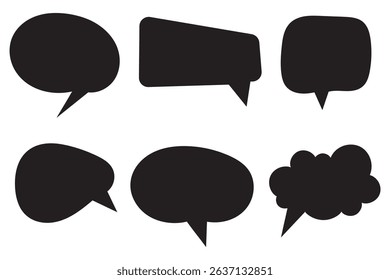 Comment icon speech bubble symbol. Speech bubble collection . Cloud speech bubbles collection. Black speech bubble . Vector illustration.