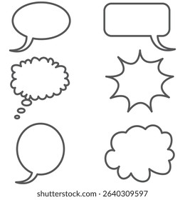 Comment icon speech bubble symbol. Speech bubble collection . Cloud speech bubbles collection. Black speech bubble . Vector illustration 