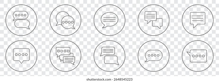 Comment icon speech bubble symbol. Speech bubble collection . Cloud speech bubbles collection. Black speech bubble . Vector illustration