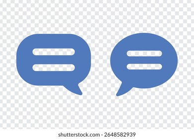 Comment icon speech bubble symbol. Chat icon vector on transparent background.