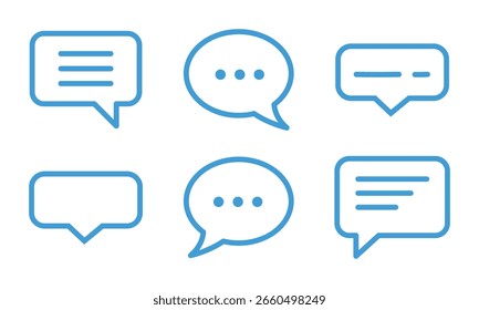 Comment icon speech bubble symbol. Speech bubble collection . Cloud speech bubbles collection. Black speech bubble . Vector illustration 