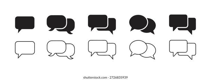 Comment icon speech bubble symbol message icon set speech bubble collection.