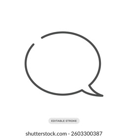 Comment icon. Text bubble symbol. Social media network vector illustration in line style.