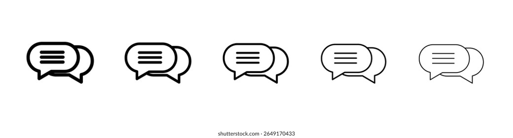 Conjunto de marcas de logotipo de contorno delgado de icono de comentario