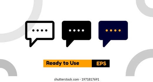 comment icon with three style for poster, social media, and presentation